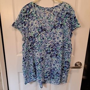 Lilly Pulitzer V Neck Etta - Iris Blue High Maitenance